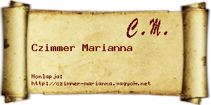 Czimmer Marianna névjegykártya